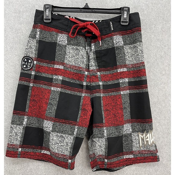Maui and Sons Other - Maui and Sons Men's Board Shorts Red Black Check Size Small